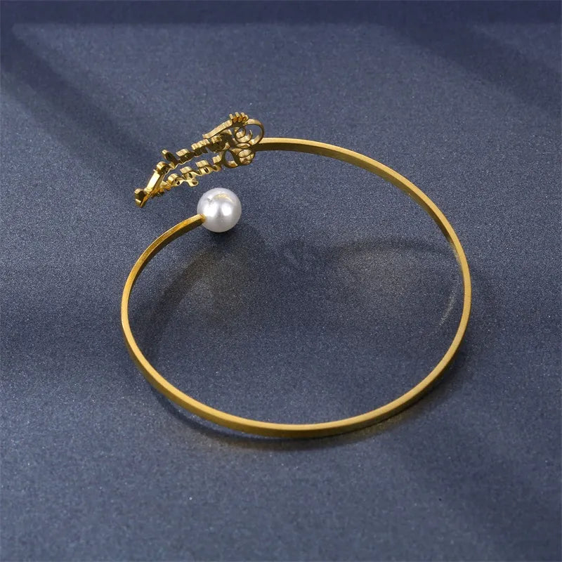 Custom Personalized Name Bracelet Bangle For Women