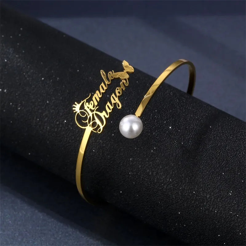 Custom Personalized Name Bracelet Bangle For Women